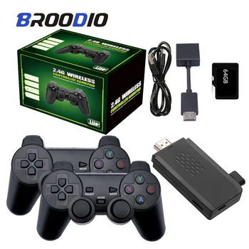 BROODIO Ретро Игровая Приставка 2.4G Беспроводная Игровая Приставка Game Stick 4k 10000 Игр Портативная Игровая Приставка Для PS1/GBA TV