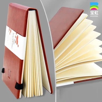 Baohong 100% Kertas Cat Air Katun 24 Halaman Buku Sketsa Kulit Imitasi Buku Catatan Perjalanan Portabel Dilukis dengan Tangan