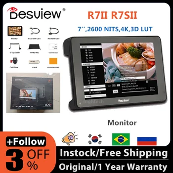 Bestview R7 II R7S II 2600 нит 4K Монитор 3D-LUT 7-дюймовый Полевой монитор с сенсорным экраном, совместимый с SDI HDMI, 2600 нит HDR Зеркальный монитор