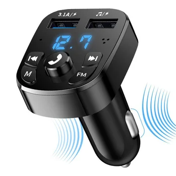 Bluetooth 5.0 FM-передатчик, автомобильный комплект, MP3-модулятор, Аудиоприемник громкой связи, Быстрое зарядное устройство 2 USB, автомобильные аксессуары
