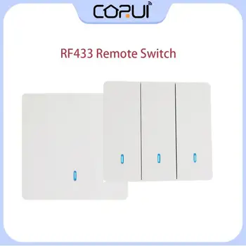 CoRui 10A Mini Smart Switch Light RF 433 МГц Настенные панельные выключатели с дистанционным управлением Мини-релейный приемник 220 В Светодиодная лампа Вентилятор