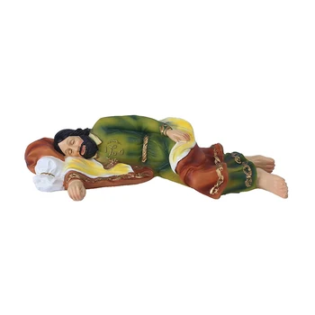 Cottvott Статуя Спящего Святого Иосифа; Статуэтка Святого Иосифа; Католическая христианская коллекция настольных украшений из смолы; Ремесло