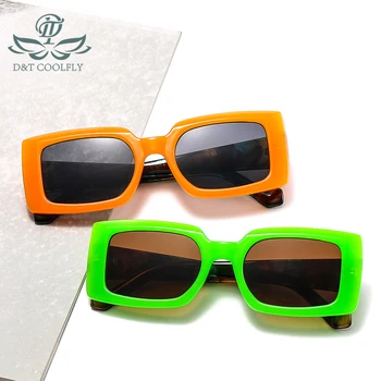 D & T 2020 Новые прямоугольные солнцезащитные очки Для женщин и мужчин, линзы для ПК, Красочная рамка, Леопардовые вечерние Сексуальные Роскошные Брендовые дизайнерские солнцезащитные очки UV400