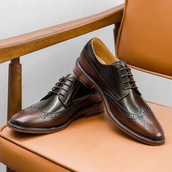 Desai Новая мужская обувь, обувь из натуральной кожи, винтажные мужские свадебные туфли из воловьей кожи, модная британская мужская обувь
