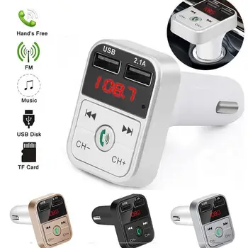 FM-передатчик Автомобильный Bluetooth 5,0 Приемник TF Громкой Связи Аудио USB Двойное Зарядное Устройство Плеер MP3 Автомобильный Адаптер Автомобильный 2.1A Автомобильный Комплект Wirel U4F6