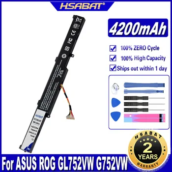 HSABAT A41N1501 Аккумулятор емкостью 4200 мАч для ASUS GL752JW GL752 GL752VL GL752VW N552 N552V N552VW N752 N752V N752VW N752VX A41LK9H