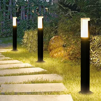 IP65 Водонепроницаемый Светодиодный Акриловый светильник для садовой лужайки мощностью 10 Вт, Современный алюминиевый Столб, Уличные лампы для ландшафтного газона виллы, тумбы для газонов