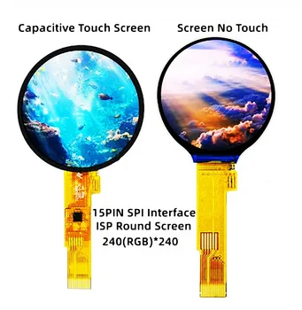 IPS 1,28-дюймовый 15-контактный SPI 262K цветной TFT LCD емкостный круглый экран (сенсорный/без касания) 240 (RGB) * 240 3,3 В заводская электроника