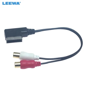 LEEWA Car Audio Music Интерфейс MDI/AMI К 2-RCA Гнездовому AUX-Кабелю Для Audi Volkswagen Skoda Wire Aux Adapter #CT6213