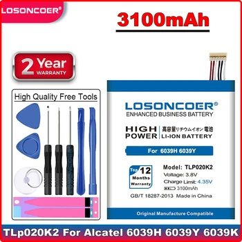 LOSONCOER 3100mAh TLp020K2 Высококачественный Литий-ионный Аккумулятор для Alcatel One Touch 6039H 6039Y 6039K Battery