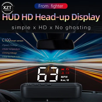 M40 OBDII HUD Автомобильный Головной дисплей OBD2 Проектор Скорости Лобового стекла Охранная сигнализация Температура воды Превышение скорости об/мин Напряжение