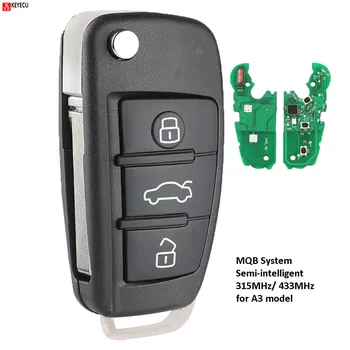 MQB полуинтеллектуальный Модифицированный Складной флип-Дистанционный Ключ 3 кнопки 315 МГц 433 МГц A6L используется для Audi A3 с чипом 49