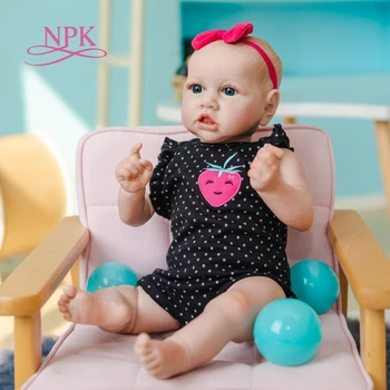 NPK 55 см кукла-реборн популярная кукла для новорожденных saskia, реалистичная мягкая на ощупь, приятная малышка, коллекционная художественная кукла