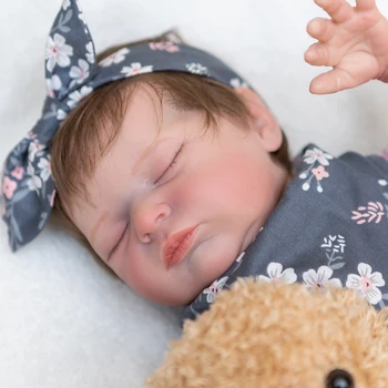 NPK 55 см спящая кукла bebe, мягкая силиконовая реалистичная кукла-реборн, кукла-реборн, приятная на ощупь кукла-младенец, укорененные вручную волосы