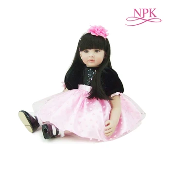 NPK 60 СМ кукла Bebe Reborn Boneca Reborn малыш, кукла для маленьких девочек Из мягкой силиконовой ткани, Реалистичное тело