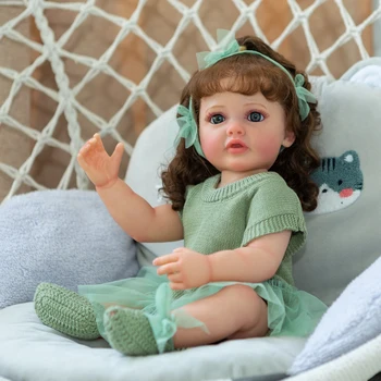 NPK22 дюйма, Мягкое силиконовое виниловое возрождение для всего тела, кукла для девочек-малышей, Бетти, 3D-кожа, видимые вены, укорененные волосы, подарки для детей