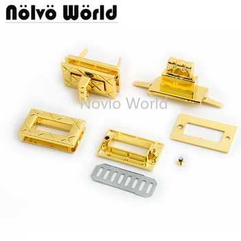Nolvo World 2-10 комплектов 19 * 33 мм замок для сумки, пряжка, аксессуары для кошельков K gold, поворотные замки с поворотом