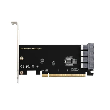 PCIE X16-4 U.2 Карта расширения SFF8639 Интерфейсная 4-портовая Плата Адаптера NVMe Riser Card SSD