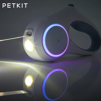PETKIT Go Shine Max Поводок Для Домашних Животных, Тяговая Веревка Для Собак, Гибкое Кольцо в форме 3 м/ 4,5 м, Прожектор, Магнитный Контакт, Зарядный Светодиодный Ночник