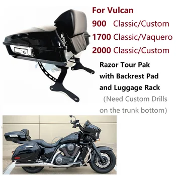 Razor Tour Pak Pack Верхний кейс Багажник с полкой для багажа для Kawasaki Vulcan 900 2000 1700 VN900 VN1700 VN2000 Classic Custom