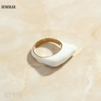 SOMMAR2023 Прекрасный золотой цвет, размер 6, 7, 8, обручальное кольцо Богини, белое кольцо с каплями масла, опал, очаровательные ювелирные аксессуары