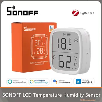 SONOFF Zigbee ЖК-Дисплей Температура Влажность Сенсор SNZB-02D Температура Экран Мониторы Умный Дом Сцены Для Google Home Alexa eWeLink