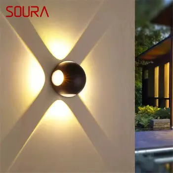 SOURA Современный Простой Настенный Светильник LED Outdoor Водонепроницаемый IP65 Внешние Бра для Декора Двора, Балкона, Коридора, Светильников