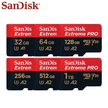 SanDisk 1 ТБ Micro SD Карта 512 ГБ 256 ГБ 128 ГБ TF Карта 64 ГБ 32 ГБ A1 A2 Карта флэш-памяти Micro SDHC SDXC Карта C10 Оригинальный продукт