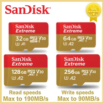 SanDisk Оригинальная Карта Micro SD Extreme microSDXC UHS-I Карта Памяти A2 U3 4K Flash TF Карта microSD для Камеры GoPro DJI Nintendo