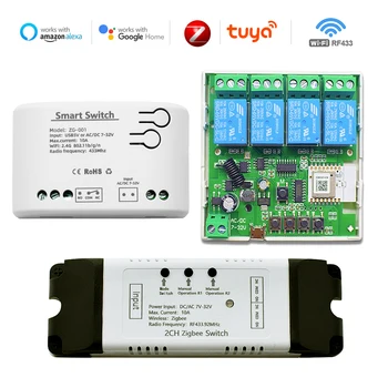Tuya Zigbee Switch Smart WIFI Релейный модуль Вкл Выкл Пульт дистанционного управления SwitchTimer Zigbee Repeater Работа с Alexa Need Hub
