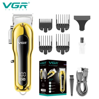 VGR Триммер для стрижки волос Профессиональная машинка для стрижки волос Беспроводная Электрическая машинка для стрижки Волос Парикмахерская Регулируемая машинка для стрижки мужчин V-680