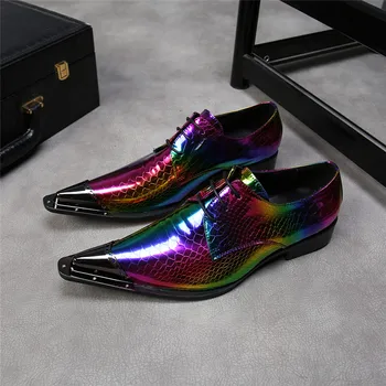 VIVODSICCO, модные дизайнерские Многоцветные мужские Оксфорды из натуральной кожи, Офисная обувь, Свадебные модельные туфли, Деловая мужская обувь на шнуровке