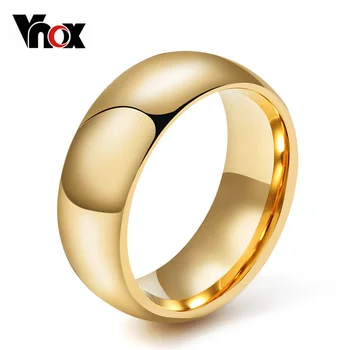 Vnox 100% Вольфрамовое кольцо для мужчин 8 мм Свадебные Классические ювелирные изделия Гладкая ручная полировка США 6 7 8 9 10 11 12 13