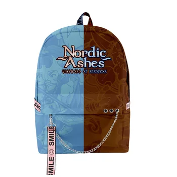 WAWNI Nordic Ashes Survivors of Ragnarok Студенческий рюкзак с 3D принтом Повседневный рюкзак на молнии Студенческий рюкзак на молнии для мальчиков и девочек Школьный рюкзак