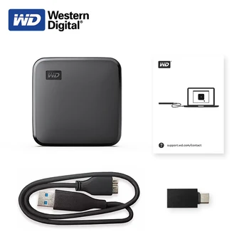 WD SSD 2 ТБ Переносной твердотельный накопитель USB 3,0 Кабель Внешний Твердотельный накопитель 1 ТБ 480 ГБ Высокоскоростной накопитель Western Digital Elements SE до 400 Мбит/с.