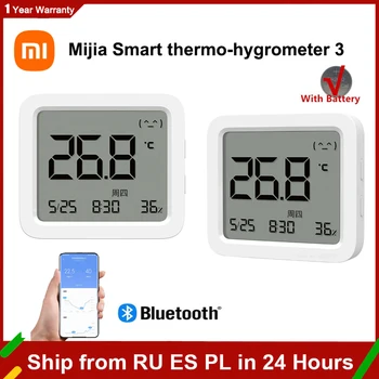 Xiaomi Mijia Smart Bluetooth Термометр 3 Большой ЖК-Дисплей Беспроводной Электрический Цифровой Гигрометр Температуры и Влажности 3 Для Mi home