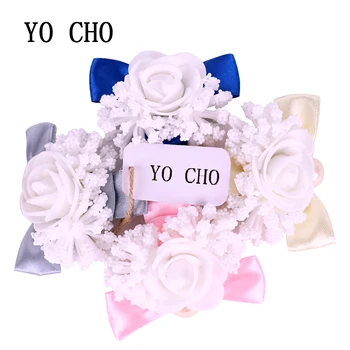 YO CHO Высококачественный букет из искусственных тычинок ручной работы, Белые розы для дома, сада, свадебного автомобиля, декор для букета на выпускной