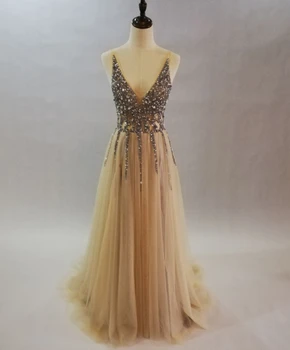 YOUXI Блестящее вечернее платье 2020 с открытой спиной, элегантное Сексуальное прозрачное праздничное платье с высоким разрезом