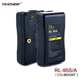 YinChem ROLUX RL-95S/A Аккумулятор для камеры Мощностью 95 Втч, Зарядное Устройство для Путешествий, V/Литиевый с Золотым Креплением для Камеры, Монитора DSLR, Студийного Освещения