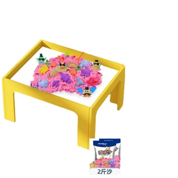 Zl Детский стол-пазл из строительных блоков, многофункциональный игрушечный стол в сборе, песочный столик