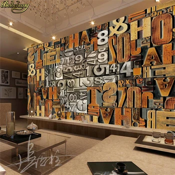 beibehang papel de parede 3D обои с английским алфавитом фото настенная живопись гостиная фото обои с деревянным алфавитом Кафе Бар