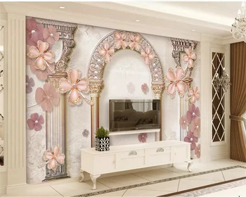 beibehang Виниловая стена Европейские цветочные обои ювелирные изделия телевизор диван фон пользовательские фотообои фреска papel de parede behang