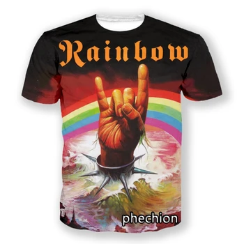 phechion, Новая Модная Мужская/Женская футболка с 3D принтом Rainbow Rock, Коротким рукавом, Повседневная Летняя футболка в стиле Хип-Хоп, Топы S146