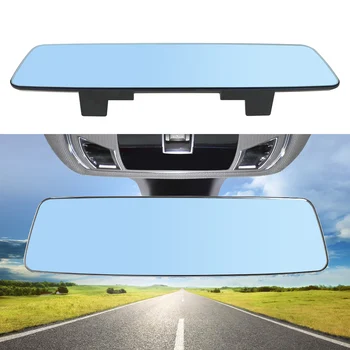 Автомобильное зеркало, Внутренние зеркала заднего вида, Универсальная поверхность, Синее зеркало с антибликовым покрытием, широкоугольное синее Бескаркасное зеркало, Автоаксессуары
