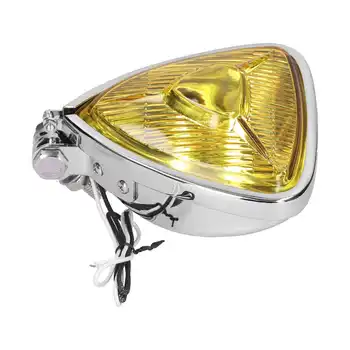 Автомобильные галогенные лампы автомобильные лампы Ретро Мотоциклетная фара Треугольная Передняя лампа Желтый объектив 12V 55W Резьба M10 для