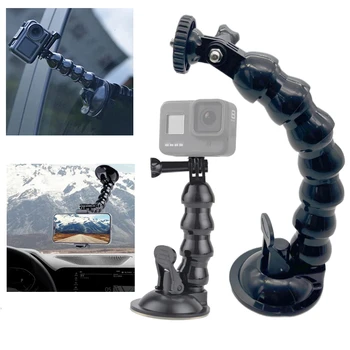 Автомобильный кронштейн на присоске для лобового стекла, гибкий зажим для GoPro hero 10 9 8 DJI, крепление для экшн-камеры смартфона, аксессуары
