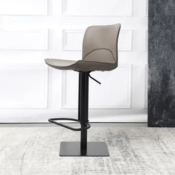 Барные стулья для спальни, Современная Простая домашняя мебель из нержавеющей стали, Вращающийся стул для отдыха, Барный стул для кухни с высокой ножкой