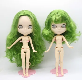 Без чипсов для глаз, без макияжа, с зелеными волосами, с обнаженным телом blyth doll для DIY 9