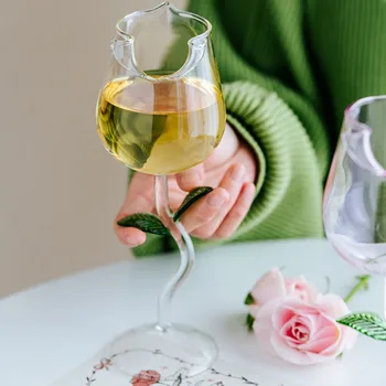 Бокалы для шампанского Креативный Бокал для розового вина Высокого качества с цветочным Рисунком из боросиликатного стекла