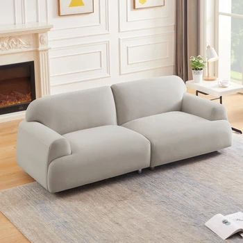 Большой диван с глубоким сиденьем, диван Loveseat, диван середины века с деревянным каркасом, удобный диван с металлической ножкой